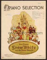 3b809 SNOW WHITE & THE SEVEN DWARFS sheet music '37 Walt Disney animated classic, piano music!