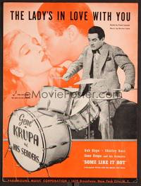 3b810 SOME LIKE IT HOT sheet music '39 Bob Hope, Gene Krupa, The Lady's In Love With You!