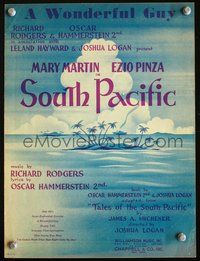 3b814 SOUTH PACIFIC sheet music '49 A Wonderful Guy, Rodgers & Hammerstein!