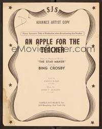 3b817 STAR MAKER sheet music '39 Johnny Burke & James V. Monaco, An Apple for the Teacher!