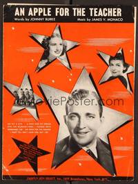 3b816 STAR MAKER sheet music '39 Bing Crosby, An Apple For The Teacher!