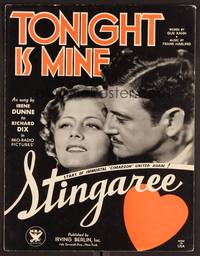 3b820 STINGAREE sheet music '34 Richard Dix & Irene Dunne, Tonight Is Mine!