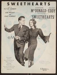 3b828 SWEETHEARTS sheet music '38 image of Nelson Eddy & Jeanette MacDonald in heart!