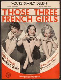3b838 THOSE THREE FRENCH GIRLS sheet music '30 Fifi D'Orsay, You're Simply Delish!
