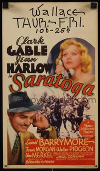 3b060 SARATOGA mini WC '37 wonderful close images of Clark Gable & beautiful Jean Harlow!