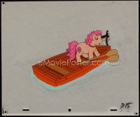 3b038 MY LITTLE PONY animation cel '86 cartoon, artwork of pony on a boat!