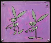 3b047 UNKNOWN TITLE animation cel great cartoon bunnies, please help identify!