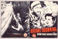 3b067 AFRICAN QUEEN Danish program '52 different artwork of Humphrey Bogart & Katharine Hepburn!