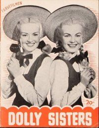 3b074 DOLLY SISTERS Danish program '45 sexy entertainers Betty Grable & June Haver!