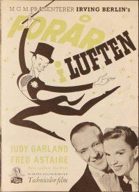 3b075 EASTER PARADE Danish program '48 Judy Garland & Astaire, art by Al Hirschfeld, Irving Berlinl