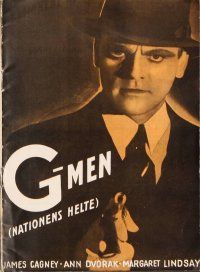 3b078 G-MEN Danish program '35 James Cagney, Ann Dvorak & Margaret Lindsay!