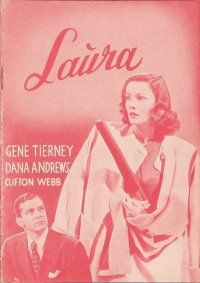 3b084 LAURA Danish program '44 Dana Andrews & sexy Gene Tierney, Otto Preminger!