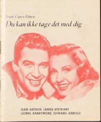 3b105 YOU CAN'T TAKE IT WITH YOU Danish program '38 Frank Capra, Jean Arthur, Barrymore, Stewart!