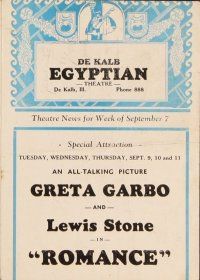 3b466 DE KALB EGYPTIAN herald '30 Greta Garbo, Joan Crawford, Jack Oakie, local theater!