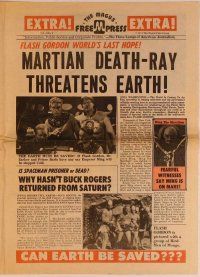 3b472 MARS ATTACKS THE WORLD/PLANET OUTLAWS herald '74 Buster Crabbe as both sci-fi heroes!