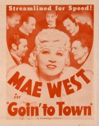 3b479 GOIN' TO TOWN herald '35 sexiest Mae West is streamlined for speed!
