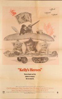 3b504 KELLY'S HEROES herald '70 Clint Eastwood, Telly Savalas, Don Rickles, Donald Sutherland!