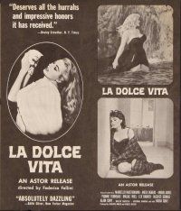 3b511 LA DOLCE VITA herald '61 Federico Fellini, Marcello Mastroianni, sexy Anita Ekberg!