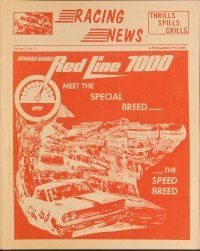3b542 RED LINE 7000 herald '65 Howard Hawks, James Caan, car racing artwork, meet the speed breed!