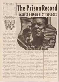 3b545 RIOT herald '69 Jim Brown & Gene Hackman escape from jail, ugliest prison riot explodes!