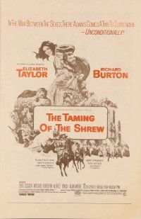 3b566 TAMING OF THE SHREW herald '67 Elizabeth Taylor & Richard Burton, Shakespeare!