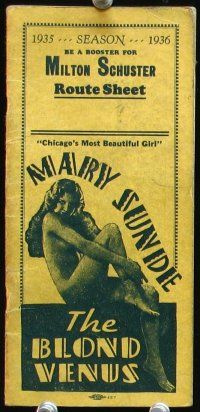 3b334 DATEBOOKS 5 book '30 neat movie gross information, Mary Sunde the Blond Venus!
