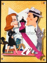 3b328 DESIGNING WOMAN 2-sided magazine ad '57 Gregory Peck & Lauren Bacall by Jacques Kapralik!