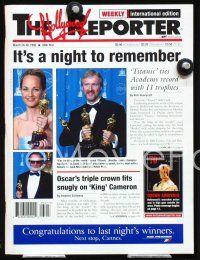 3b321 HOLLYWOOD REPORTER magazine '98 Titanic wins 11 Academy Awards, James Cameron!