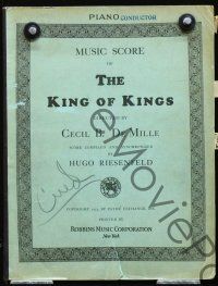 3b593 KING OF KINGS musical score '27 Cecil B. DeMille epic, sheet music!