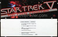 3b420 STAR TREK V 7 window stickers '89 cool title art, The Final Frontier!