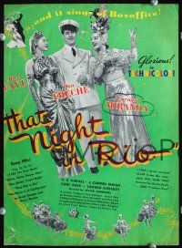 3b394 THAT NIGHT IN RIO trade ad '41 full-length Alice Faye, Don Ameche & Carmen Miranda!