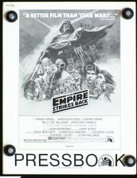 3b296 EMPIRE STRIKES BACK pressbook '80 George Lucas sci-fi classic, cool art by Tom Jung!