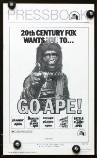 3b297 GO APE pressbook '74 5-bill Planet of the Apes!