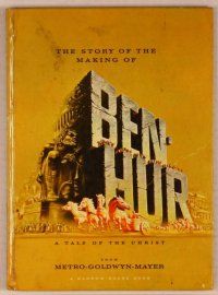 3b208 BEN-HUR hardcover program '60 Charlton Heston, William Wyler religious epic, cool chariot art!