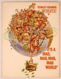3b222 IT'S A MAD, MAD, MAD, MAD WORLD program '64 great art of entire cast on Earth by Jack Davis!