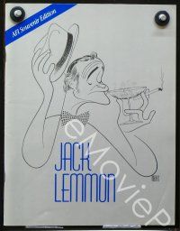3b223 JACK LEMMON program book '89 AFI Souvenir, Hirschfeld art of Lemmon w/drink & cigarette!