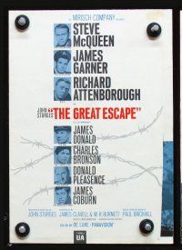 3b273 GREAT ESCAPE promo brochure '63 Steve McQueen, Charles Bronson, classic prison break art!
