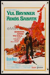 3c018 ADIOS SABATA 1sh '71 Yul Brynner aims to kill, and his gun does the rest!