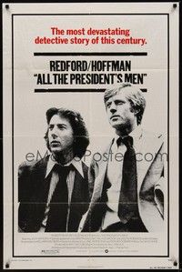 3c030 ALL THE PRESIDENT'S MEN 1sh '76 Dustin Hoffman & Robert Redford as Woodward & Bernstein!