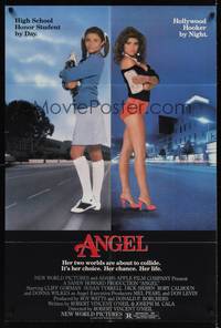 3c041 ANGEL 1sh '84 high school honor student by day, Hollywood hooker at night!