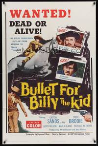 3c141 BULLET FOR BILLY THE KID 1sh '63 Gaston Sands is wanted dead or alive!