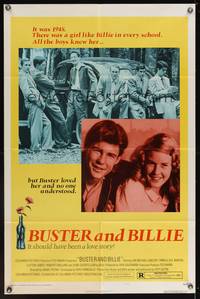 3c146 BUSTER & BILLIE style B 1sh '74 Jan-Michael Vincent loves trampy Pamela Sue Martin!