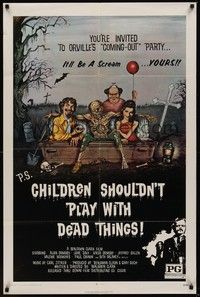 3c173 CHILDREN SHOULDN'T PLAY WITH DEAD THINGS 1sh '72 Benjamin Clark cult classic, Ormsby art!