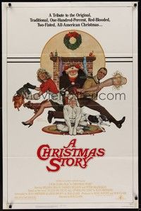 3c176 CHRISTMAS STORY 1sh '83 best classic X-mas movie, great art by Robert Tanenbaum!