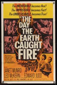 3c214 DAY THE EARTH CAUGHT FIRE 1sh '62 Val Guest sci-fi, the most jolting events of tomorrow!
