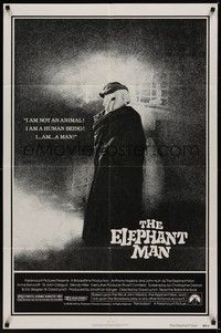 3c261 ELEPHANT MAN 1sh '80 John Hurt is not an animal, Anthony Hopkins, directed by David Lynch!
