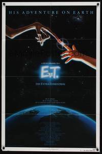 3c258 E.T. THE EXTRA TERRESTRIAL 1sh '82 Steven Spielberg classic, John Alvin art!