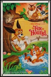 3c296 FOX & THE HOUND int'l 1sh R88 two friends who didn't know they were supposed to be enemies!
