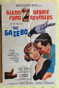 3c306 GAZEBO 1sh '60 great romantic art of Glenn Ford w/pigeon & Debbie Reynolds!