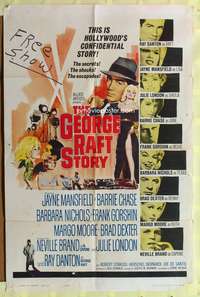 3c309 GEORGE RAFT STORY 1sh '61 art of sexy Jayne Mansfield & Ray Danton!